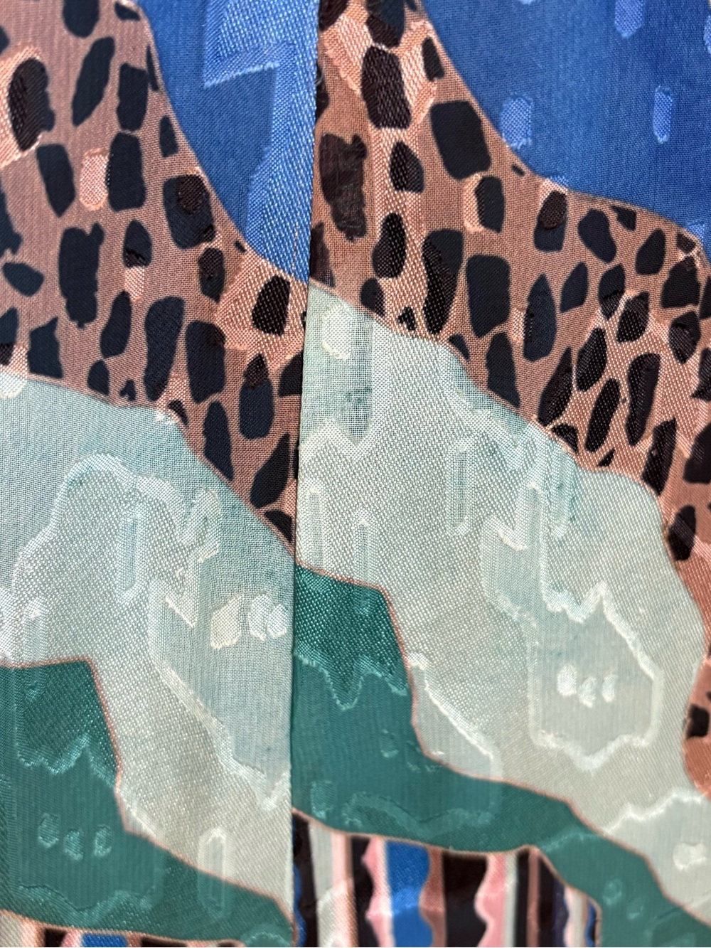 Anthropologie Hutch Teal and Navy Ocean Mixed-Print Maxi Dress 8 - Picture 7 of 10